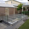 Clear Acrylic Pool Stage with Stainless Steel / Glass Handrails